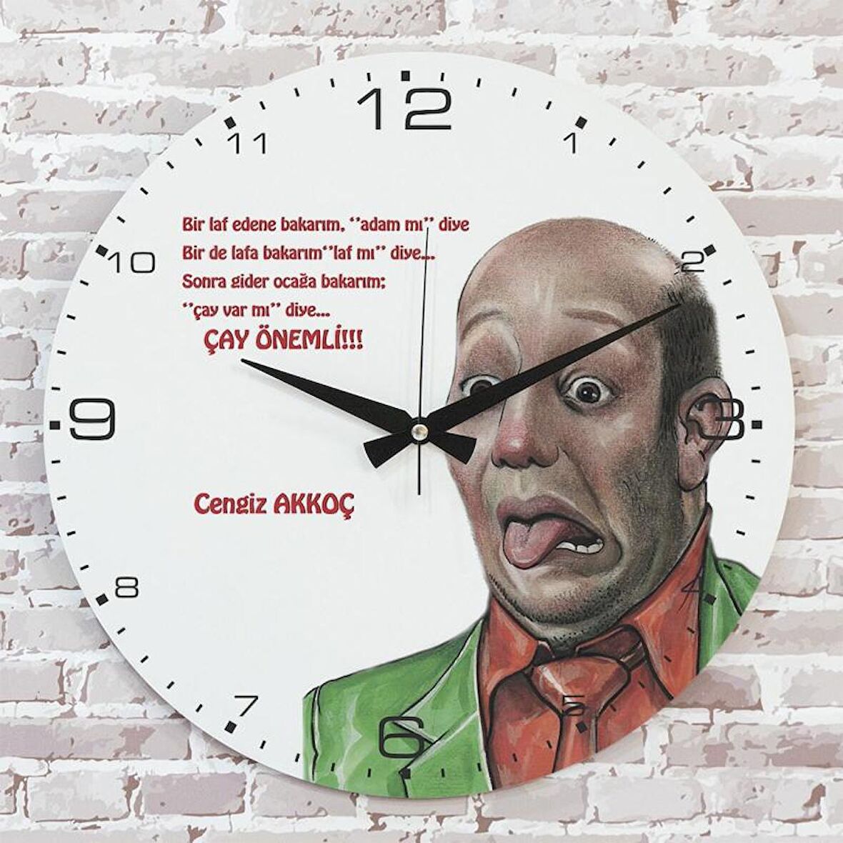 Kişiye Özel Çay Önemli Tasarımlı Hediye Saat 33cm  KA02-1741