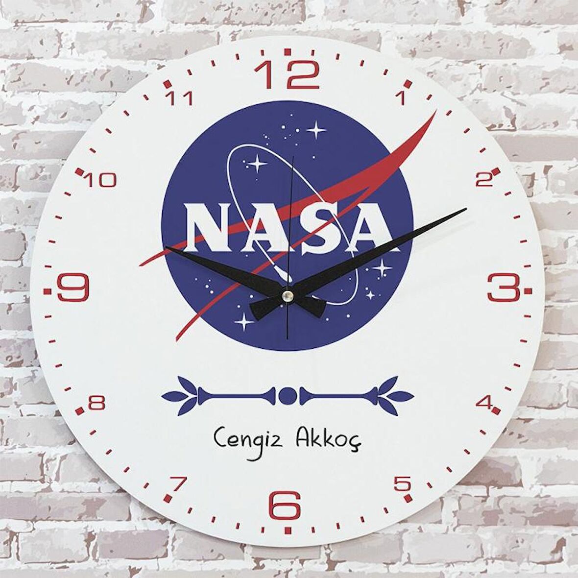 Kişiye Özel Nasa Tasarımlı Hediye Saat 33cm  KA02-1742