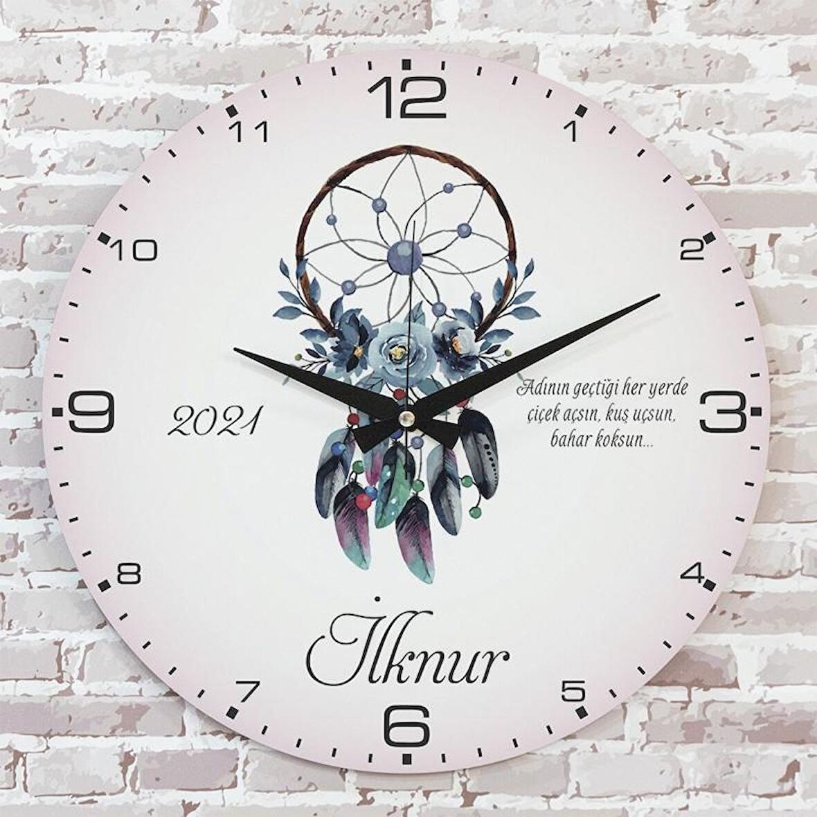 Kişiye Özel Çocuk Odası Hediyesi Ahşap Saat 33cm  KA02-1759