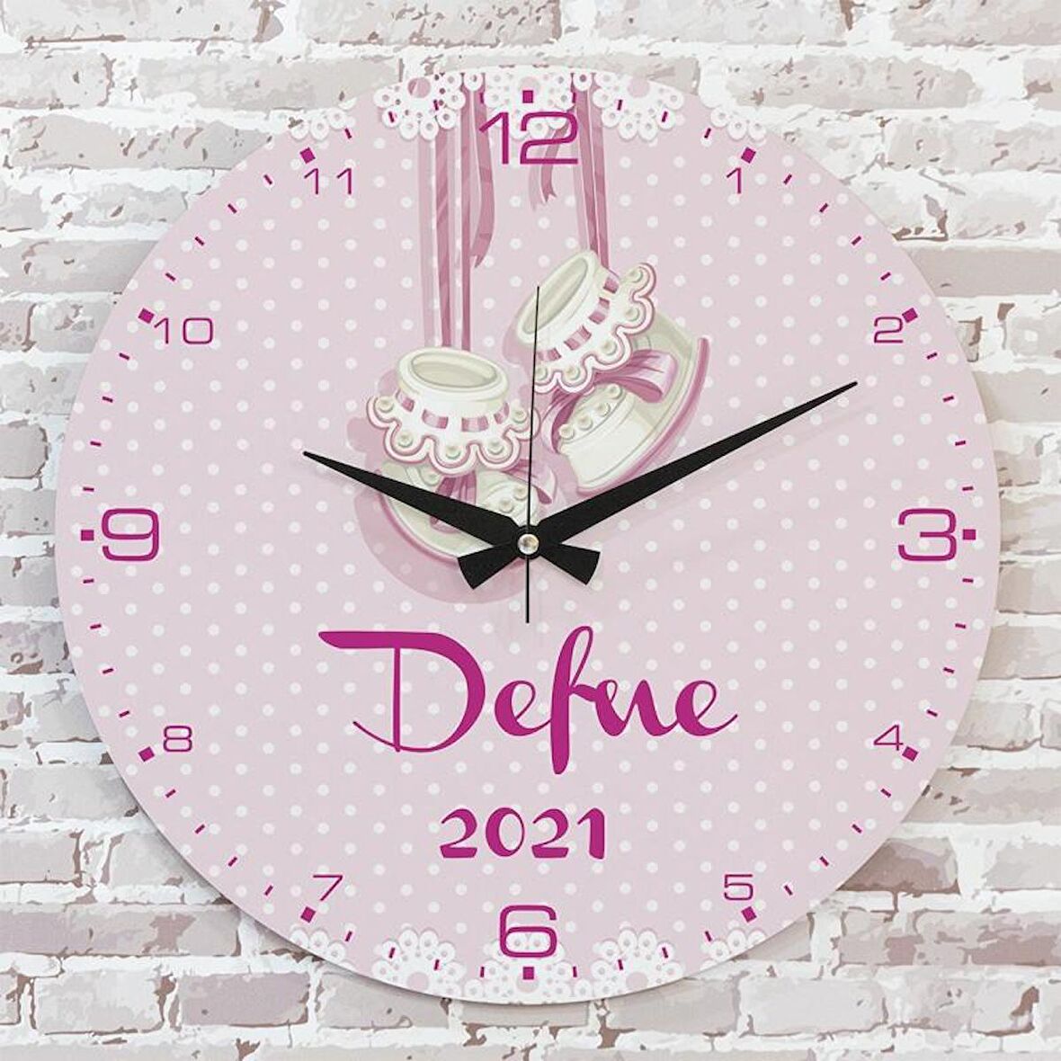 Kişiye Özel Çocuk Odası Hediyesi Ahşap Saat 33cm  KA02-1764