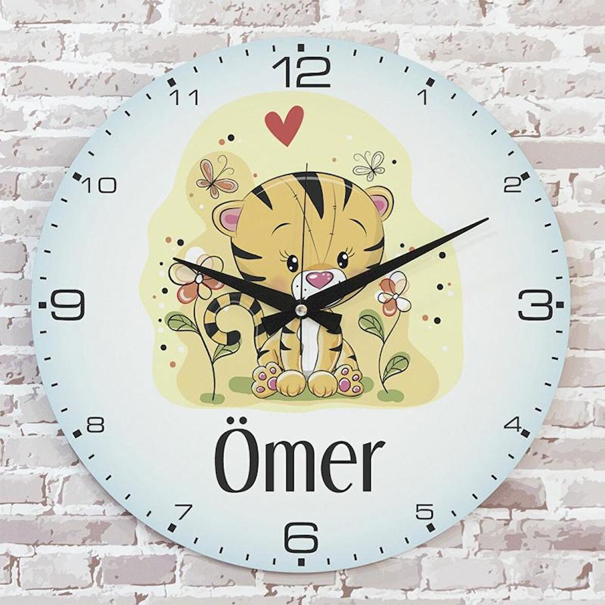 Kişiye Özel Çocuk Odası Hediyesi Ahşap Saat 33cm  KA02-1770