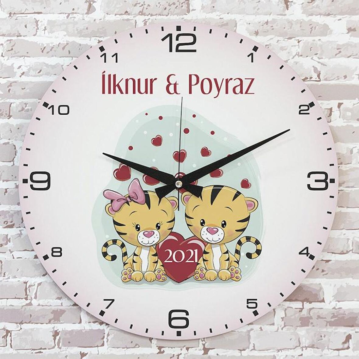 Kişiye Özel Çocuk Odası Hediyesi Ahşap Saat 33cm  KA02-1772