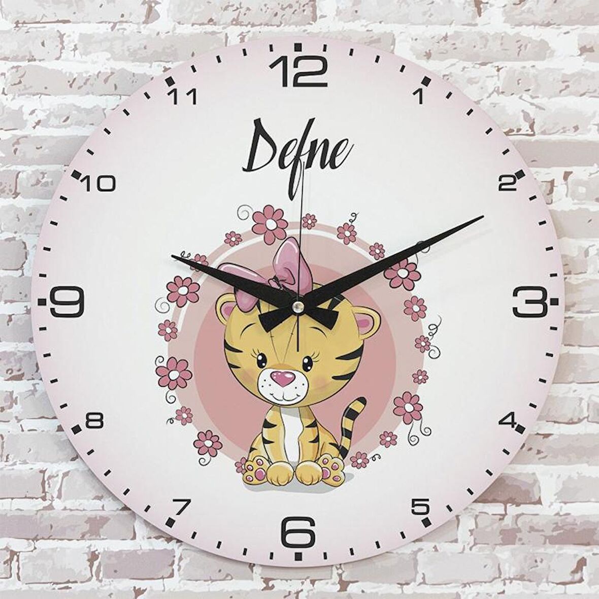 Kişiye Özel Çocuk Odası Hediyesi Ahşap Saat 33cm  KA02-1773