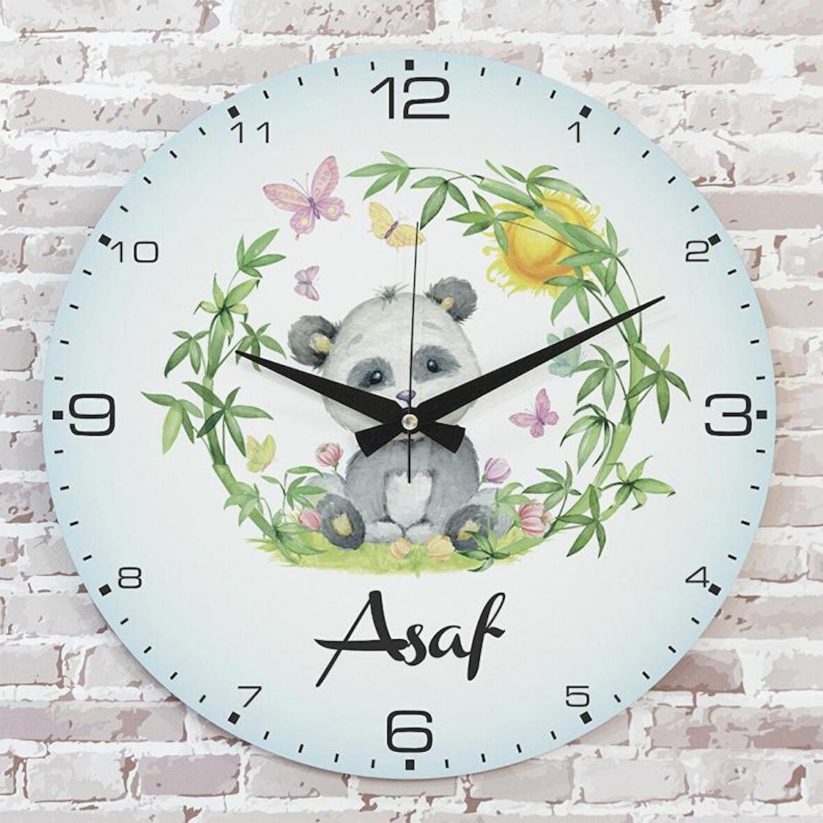 Kişiye Özel Çocuk Odası Hediyesi Ahşap Saat 33cm  KA02-1780