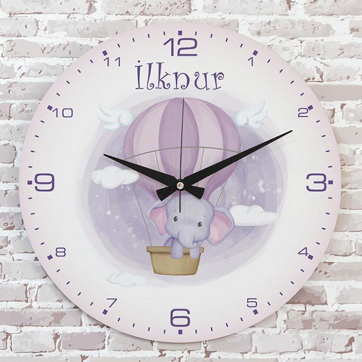 Kişiye Özel Çocuk Odası Hediyesi Ahşap Saat 33cm  KA02-1829