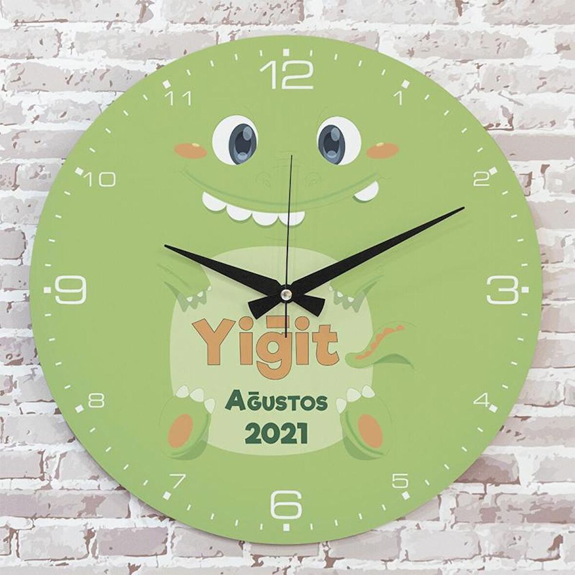 Kişiye Özel Çocuk Odası Hediyesi Ahşap Saat 33cm  KA02-1842