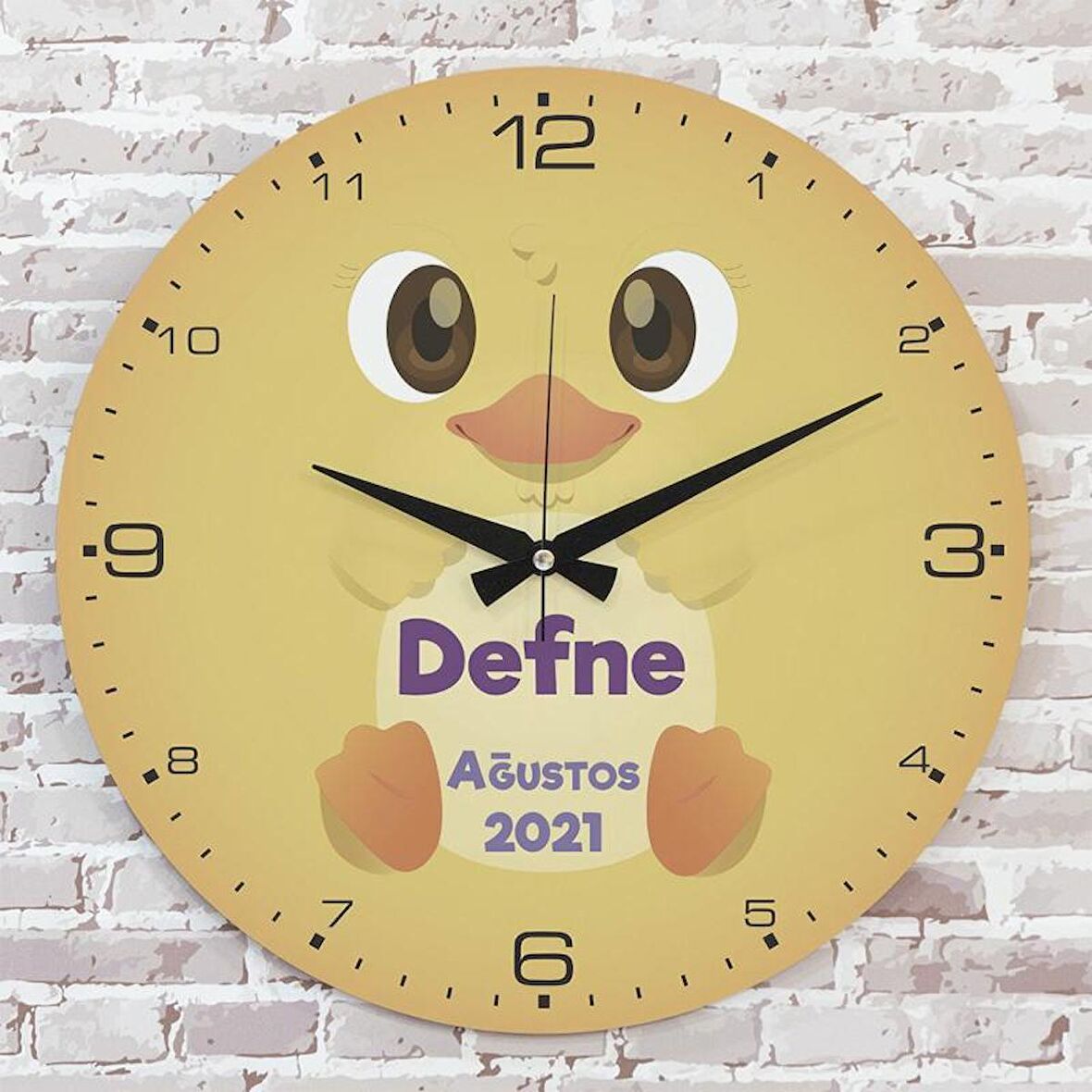 Kişiye Özel Çocuk Odası Hediyesi Ahşap Saat 33cm  KA02-1843