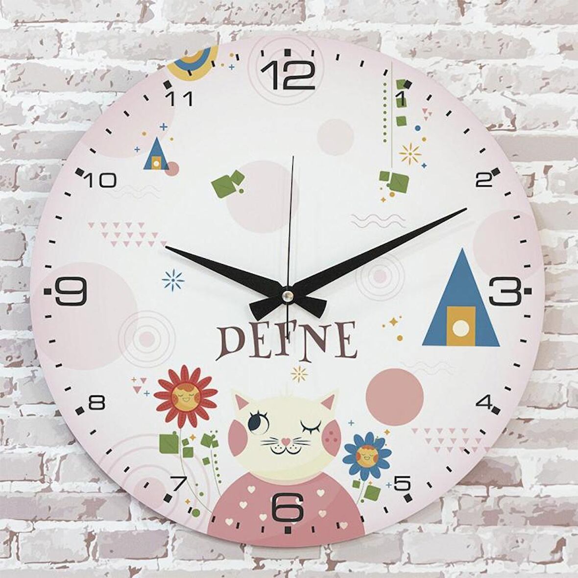 Kişiye Özel Çocuk Odası Hediyesi Ahşap Saat 33cm  KA02-1848