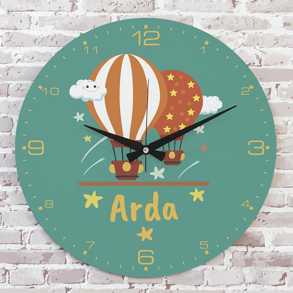 Kişiye Özel Çocuk Odası Hediyesi Ahşap Saat 33cm  KA02-1850