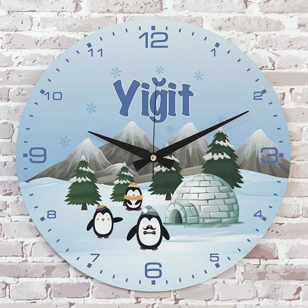 Kişiye Özel Çocuk Odası Hediyesi Ahşap Saat 33cm  KA02-1876