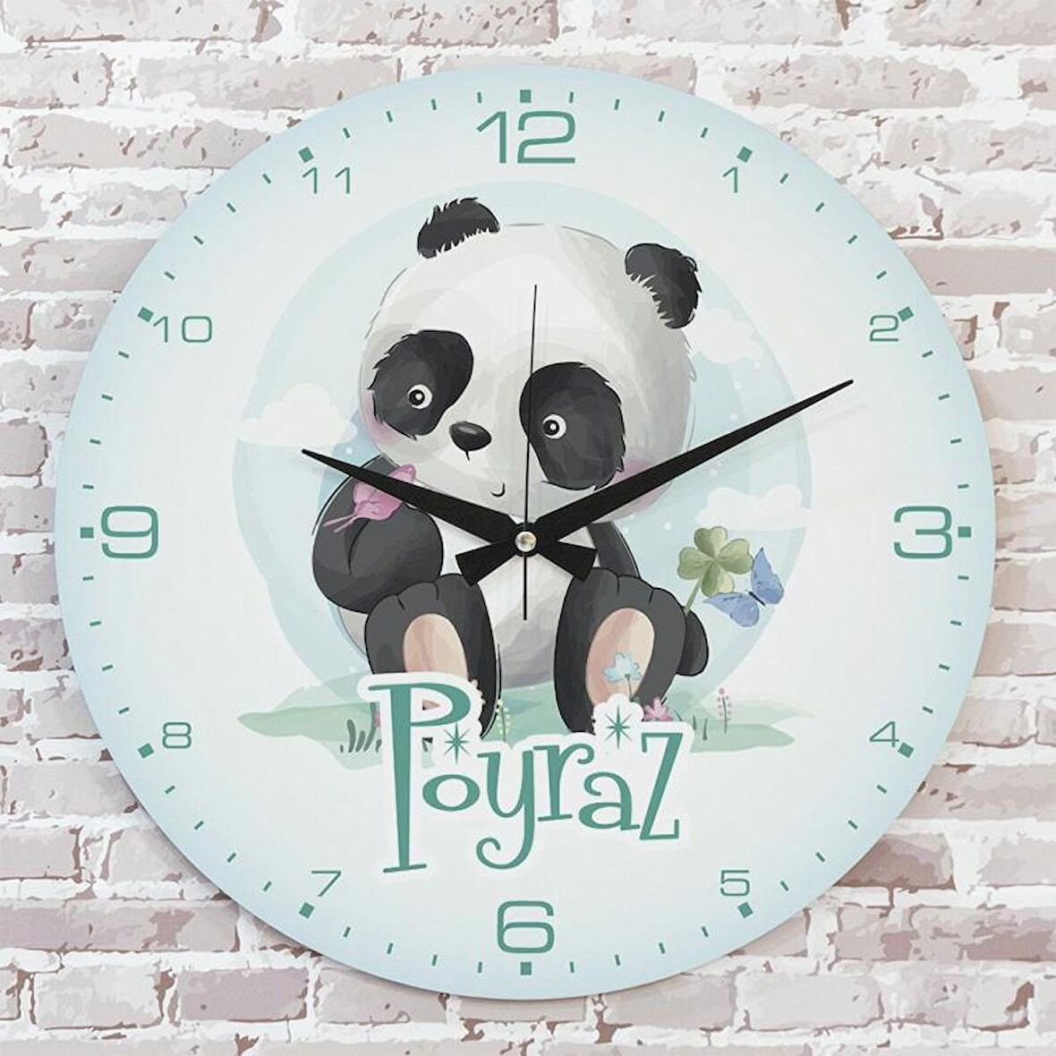 Kişiye Özel Çocuk Odası Hediyesi Ahşap Saat 33cm  KA02-1882