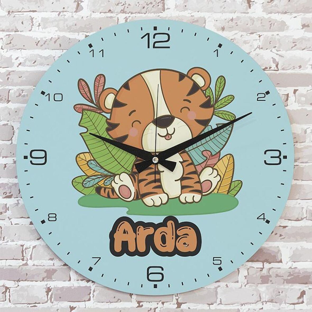 Kişiye Özel Çocuk Odası Hediyesi Ahşap Saat 33cm  KA02-1883