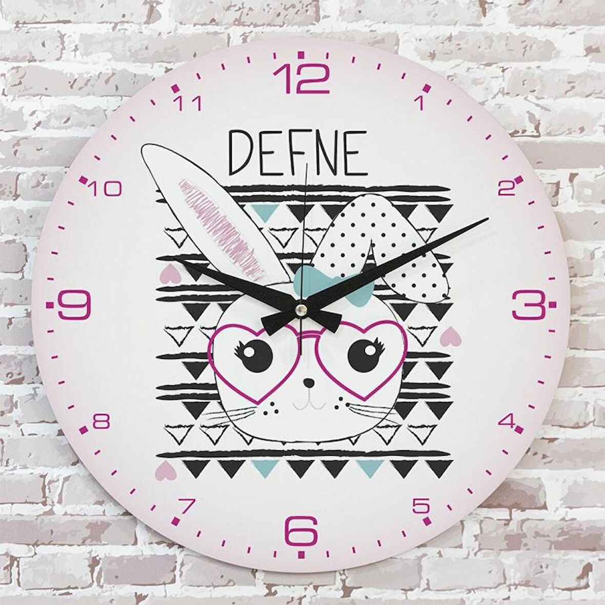 Kişiye Özel Çocuk Odası Hediyesi Ahşap Saat 33cm  KA02-1889