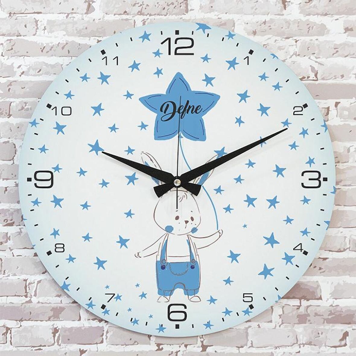 Kişiye Özel Çocuk Odası Hediyesi Ahşap Saat 33cm  KA02-1893