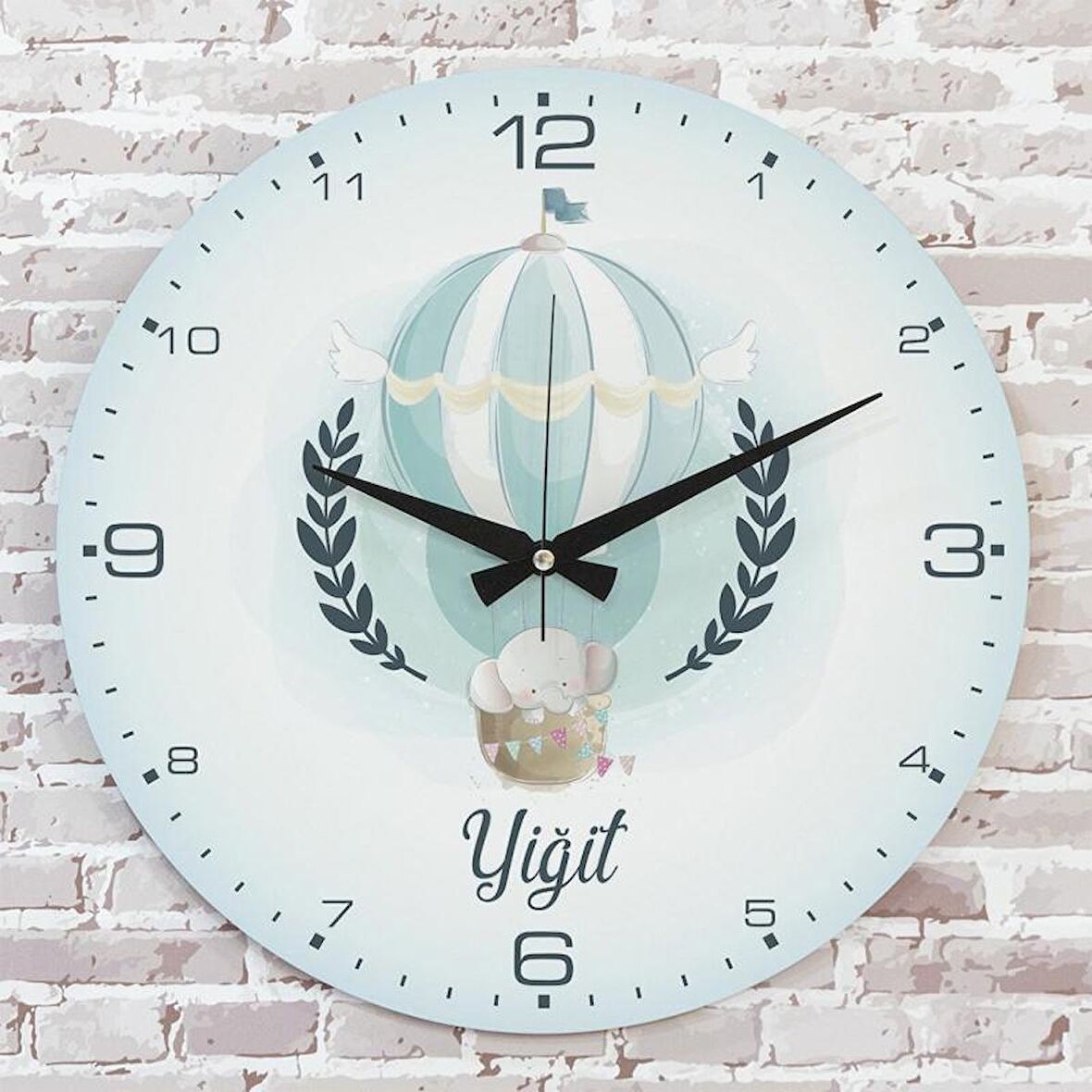 Kişiye Özel Çocuk Odası Hediyesi Ahşap Saat 33cm  KA02-1896