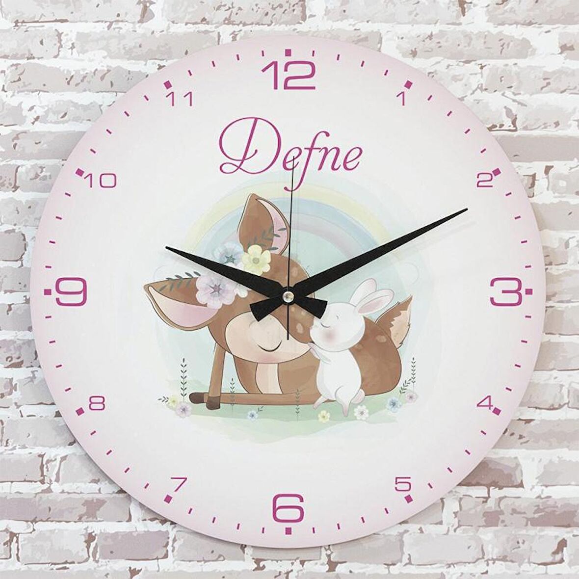 Kişiye Özel Çocuk Odası Hediyesi Ahşap Saat 33cm  KA02-1900