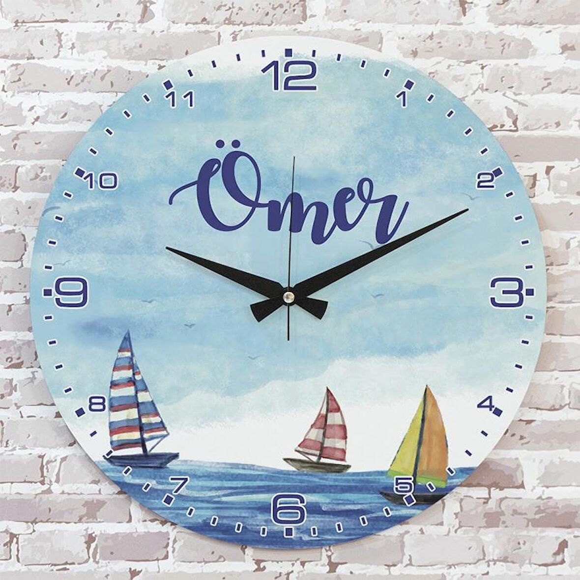 Kişiye Özel Çocuk Odası Hediyesi Ahşap Saat 33cm  KA02-1904