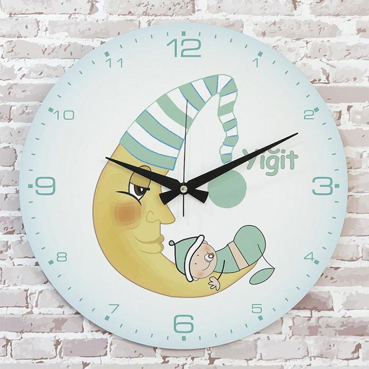 Kişiye Özel Çocuk Odası Hediyesi Ahşap Saat 33cm  KA02-1918