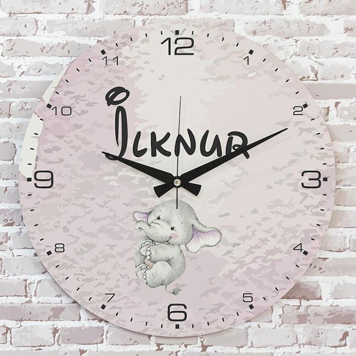 Kişiye Özel Çocuk Odası Hediyesi Ahşap Saat 33cm  KA02-1920