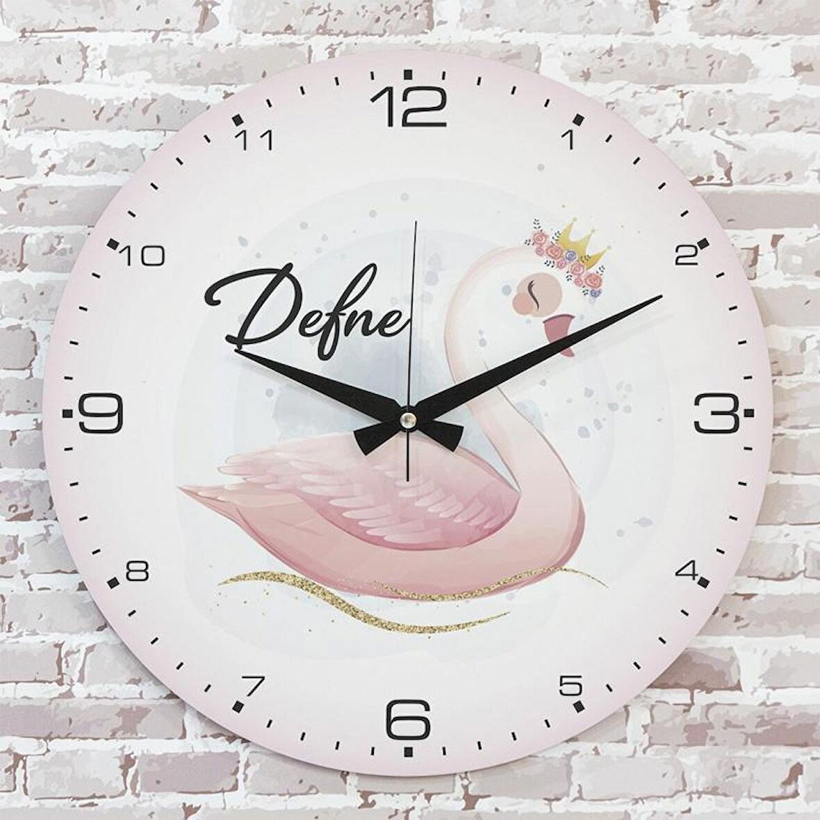 Kişiye Özel Çocuk Odası Hediyesi Ahşap Saat 33cm  KA02-1921