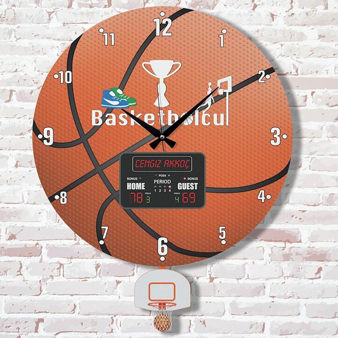 Basketbolcuya Hediye Sallanan Sarkaçlı Saat KA07-1046
