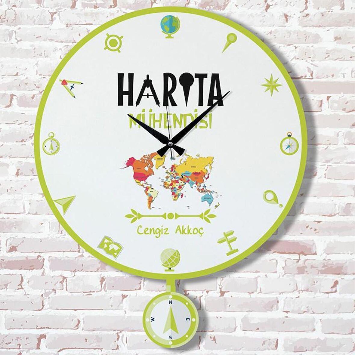 Harita Mühendisine Hediye Sallanan Sarkaçlı Saat KA07-1159