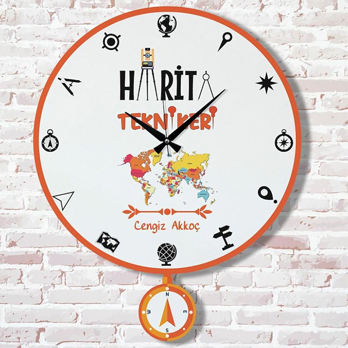 Harita Teknikerine Hediye Sallanan Sarkaçlı Saat KA07-1163