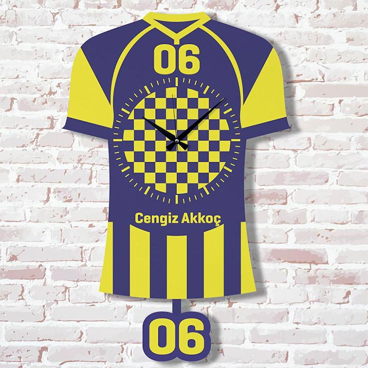 Kişiye Özel Ankaralılara Hediye Sallanan Sarı & Siyah Sarkaçlı Saat KA07-1256