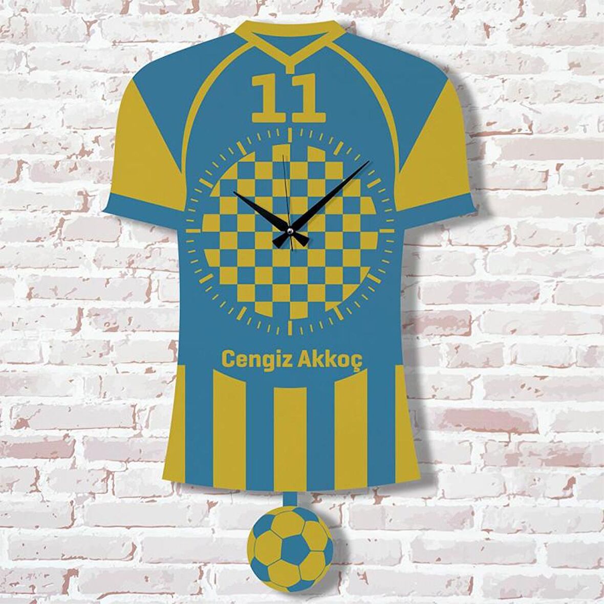 Kişiye Özel Bileciklilere Hediye Sallanan Sarı & Siyah Sarkaçlı Saat KA07-1333