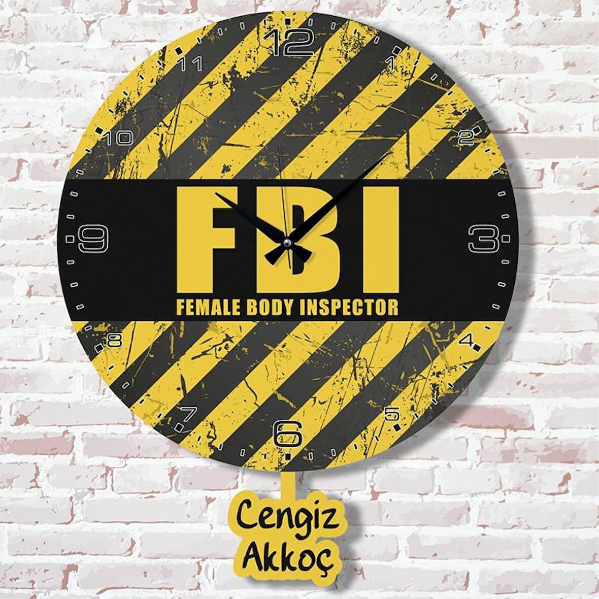 Kişiye Özel FBI ’’Female Body Inspector’’ Hediye Sallanan Sarkaçlı Saat KA07-1470