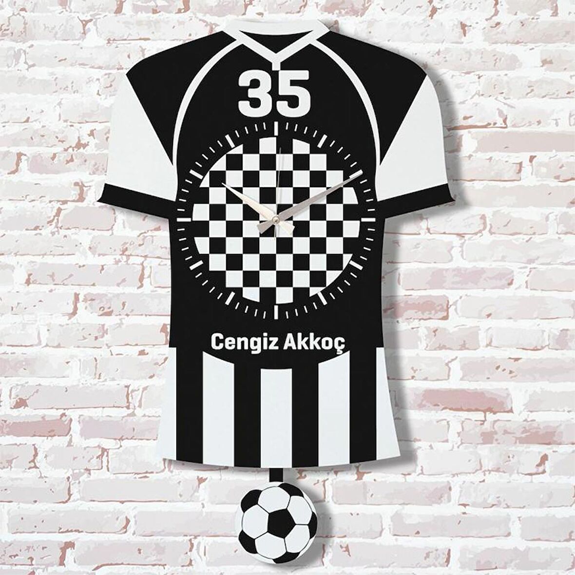 Kişiye Özel İzmirlilere Hediye Sallanan Sarı & Siyah Sarkaçlı Saat KA07-1512