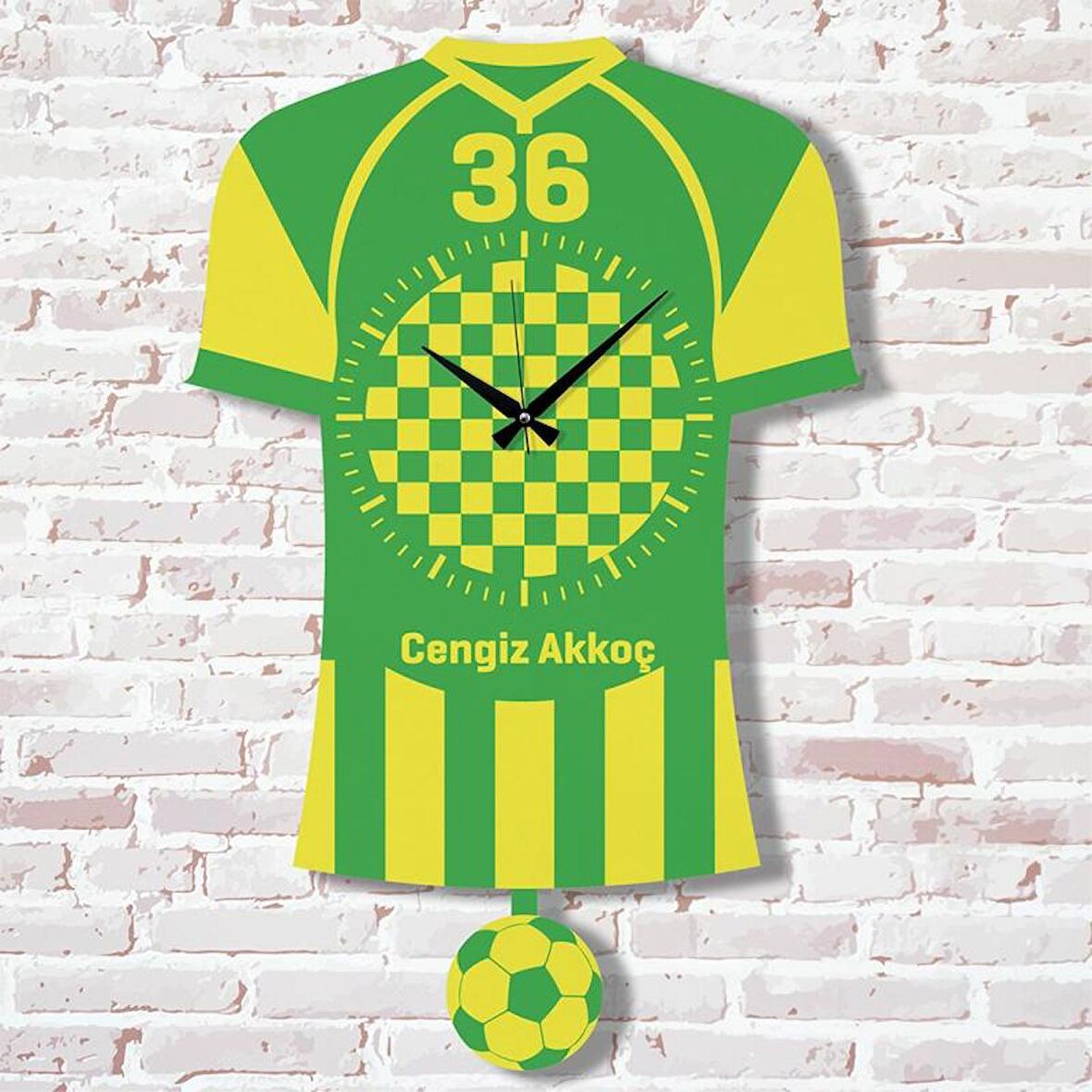 Kişiye Özel Karslılara Hediye Sallanan Sarı & Siyah Sarkaçlı Saat KA07-1529