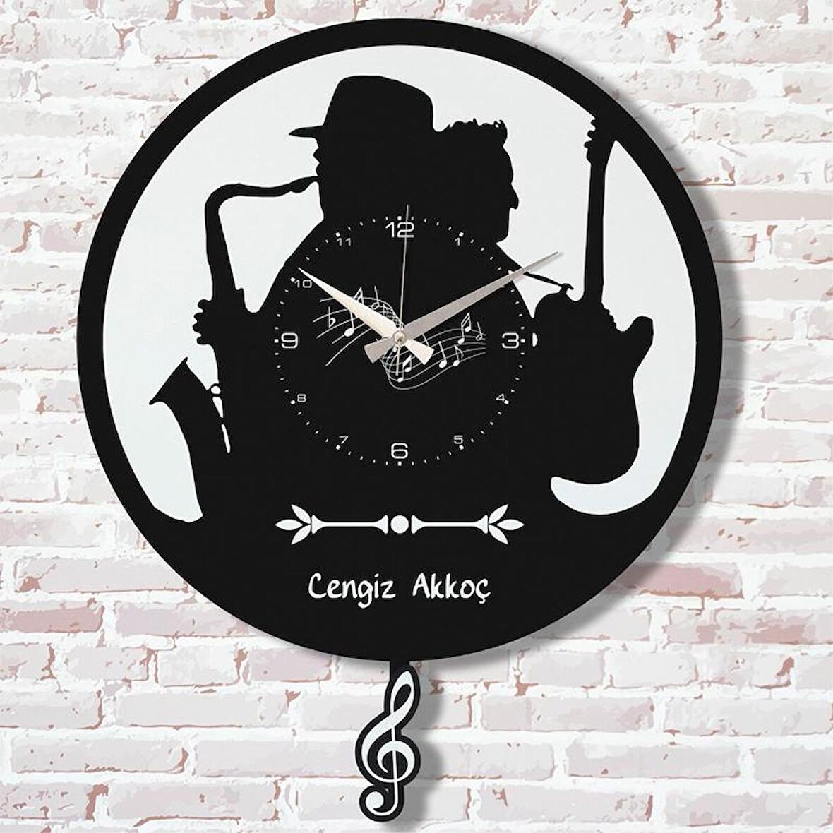 Kişiye Özel Müzik Tasarımlı Hediye Sallanan Sarkaçlı Saat KA07-1575