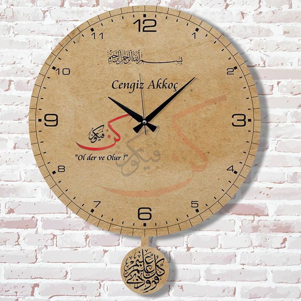 Kişiye Özel Ol Der ve Olur Tasarımlı Hediye Sallanan Sarkaçlı Saat KA07-1586