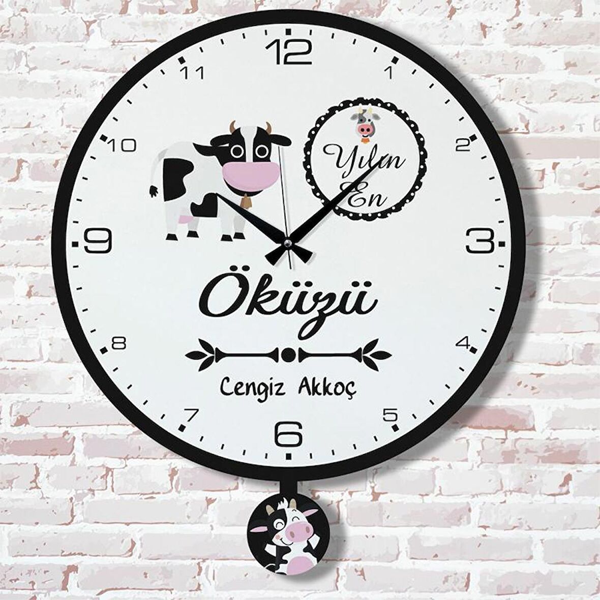 Kişiye Özel Yılın Öküzüne Hediye Sallanan Sarkaçlı Saat KA07-1667