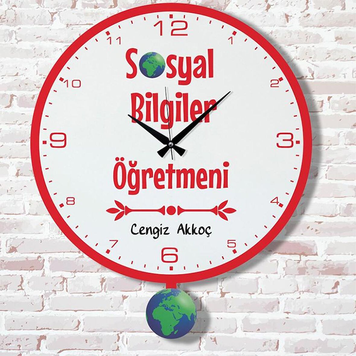 Sosyal Bilgiler Öğretmenine Hediye Sallanan Sarkaçlı Saat KA07-1819