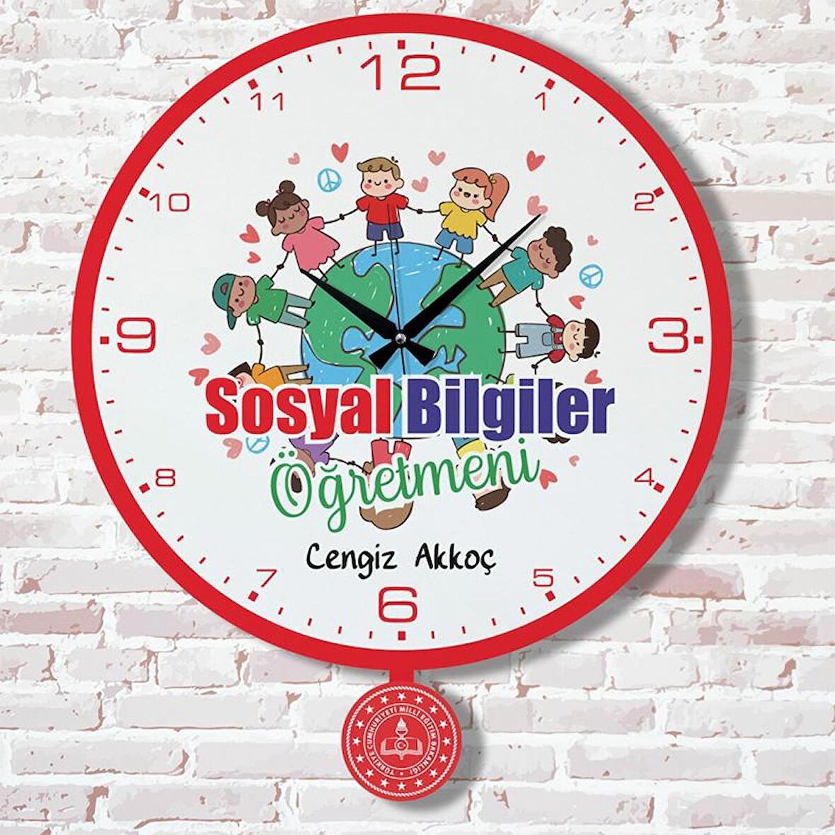 Sosyal Bilgiler Öğretmenine Hediye Sallanan Sarkaçlı Saat KA07-1823