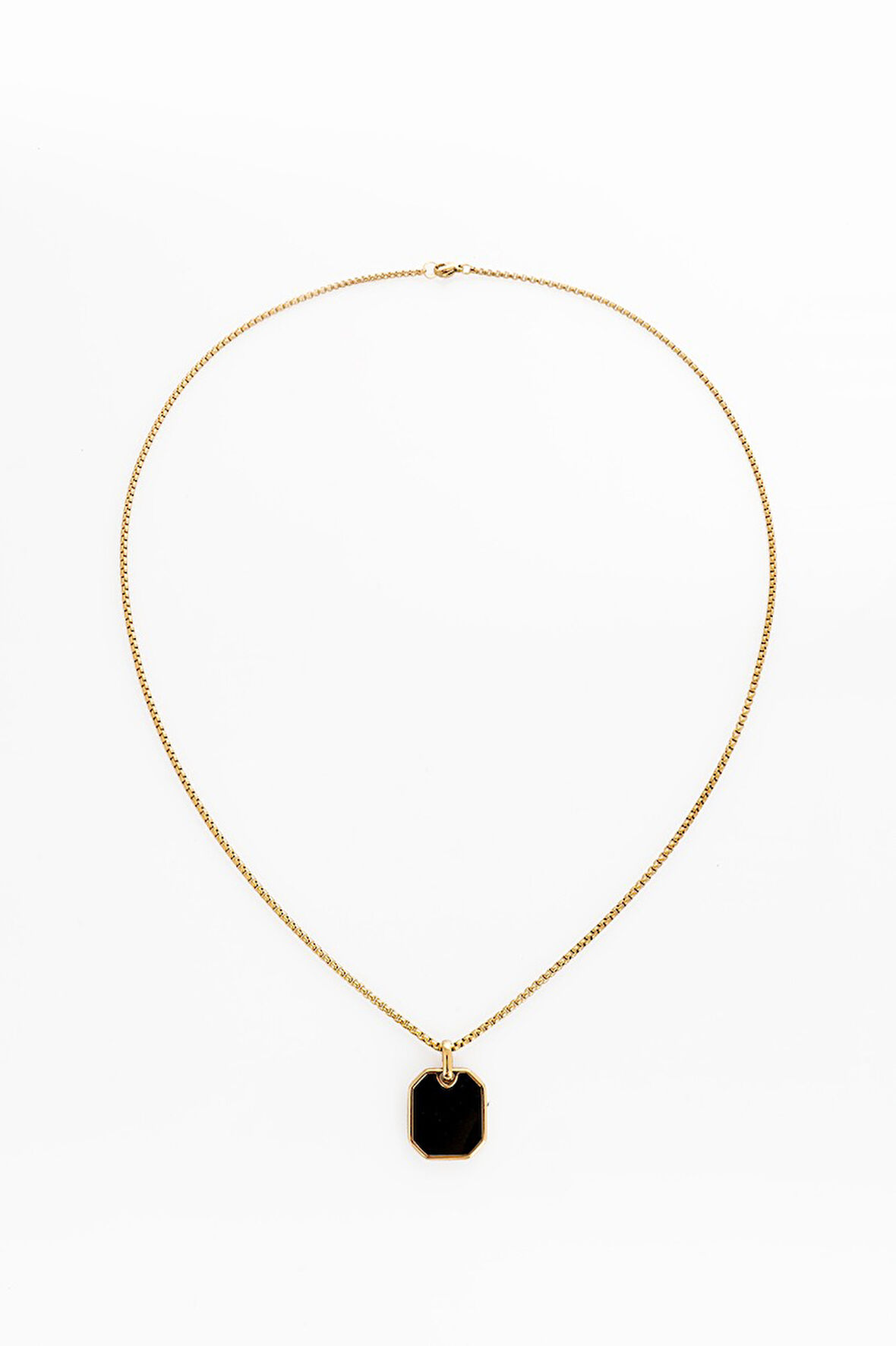 316L Çelik Oniks Kolye KA1165AL