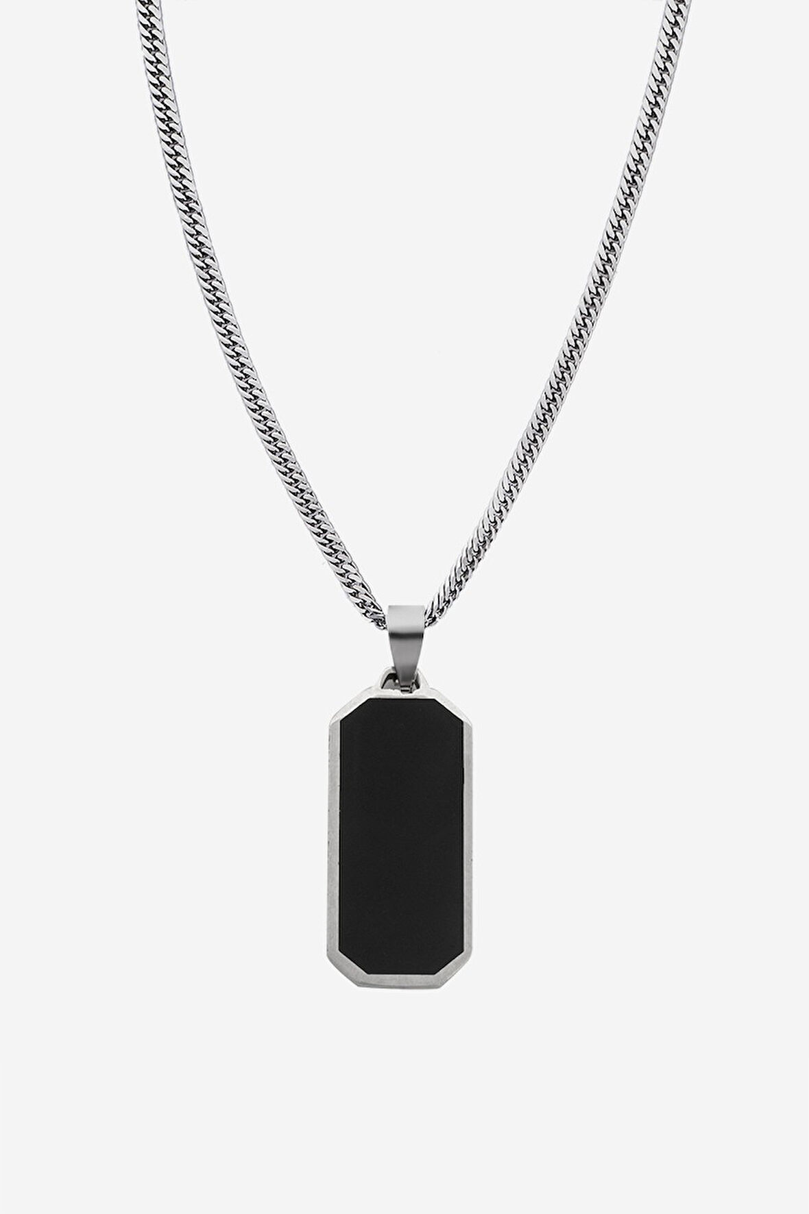 316L Çelik Baget Black Onix Kolye