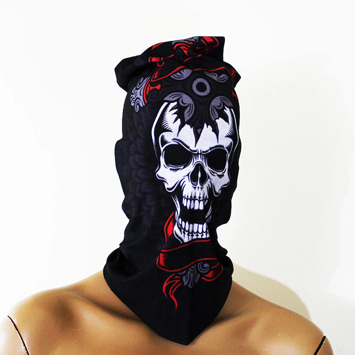 Kurukafa Baskılı Unisex Boyunluk Boru Bandana