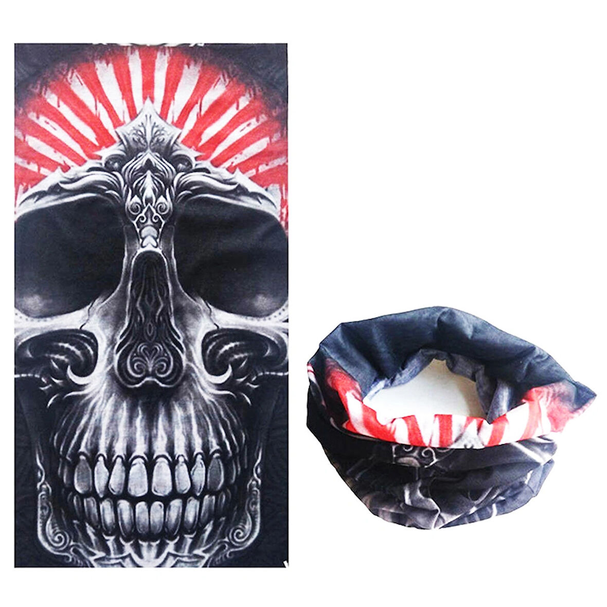 Unisex Kurukafa Desenli Boyunluk Boru Bandana
