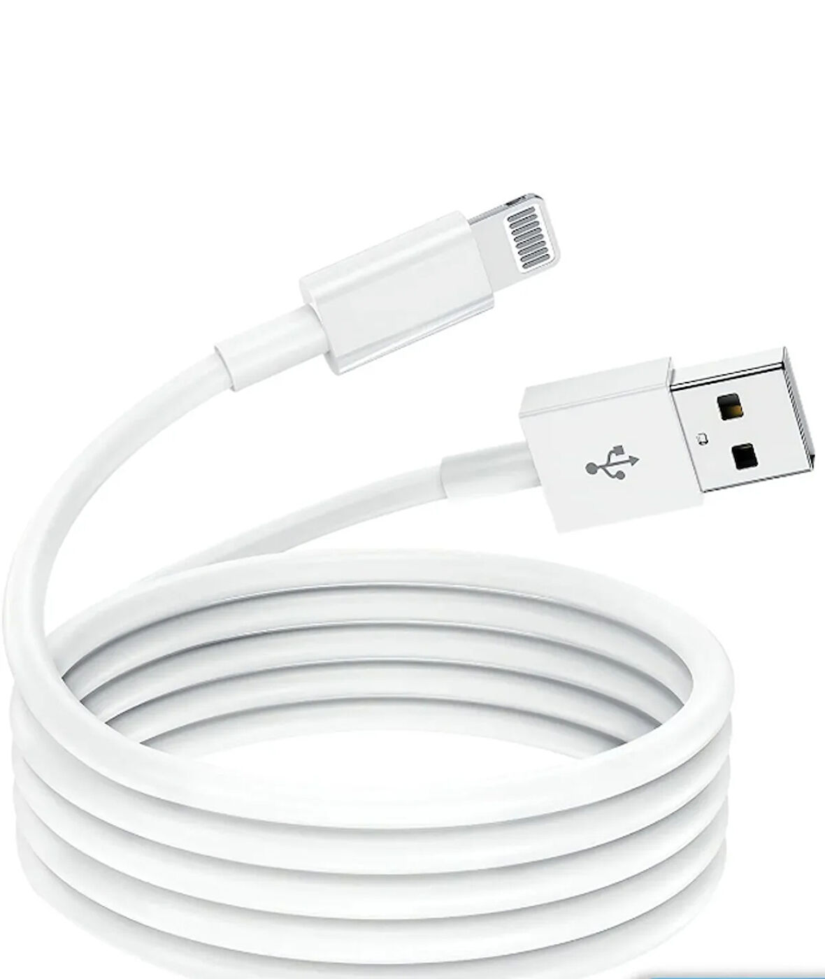 1 METRE Iphone Şarj Kablosu Usb To Lightning 6 6s 7 8 X Xs Xr 11 12 13 14 Pro Max Plus Beyaz