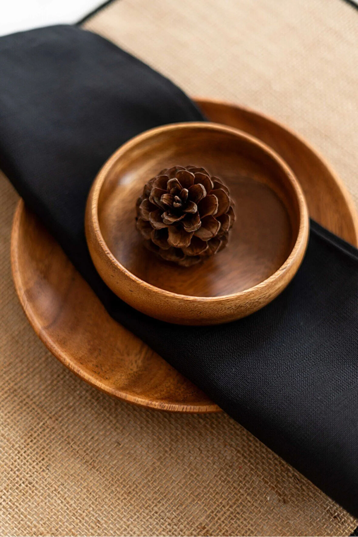 6lı %100 Keten Kumaş Siyah Peçete