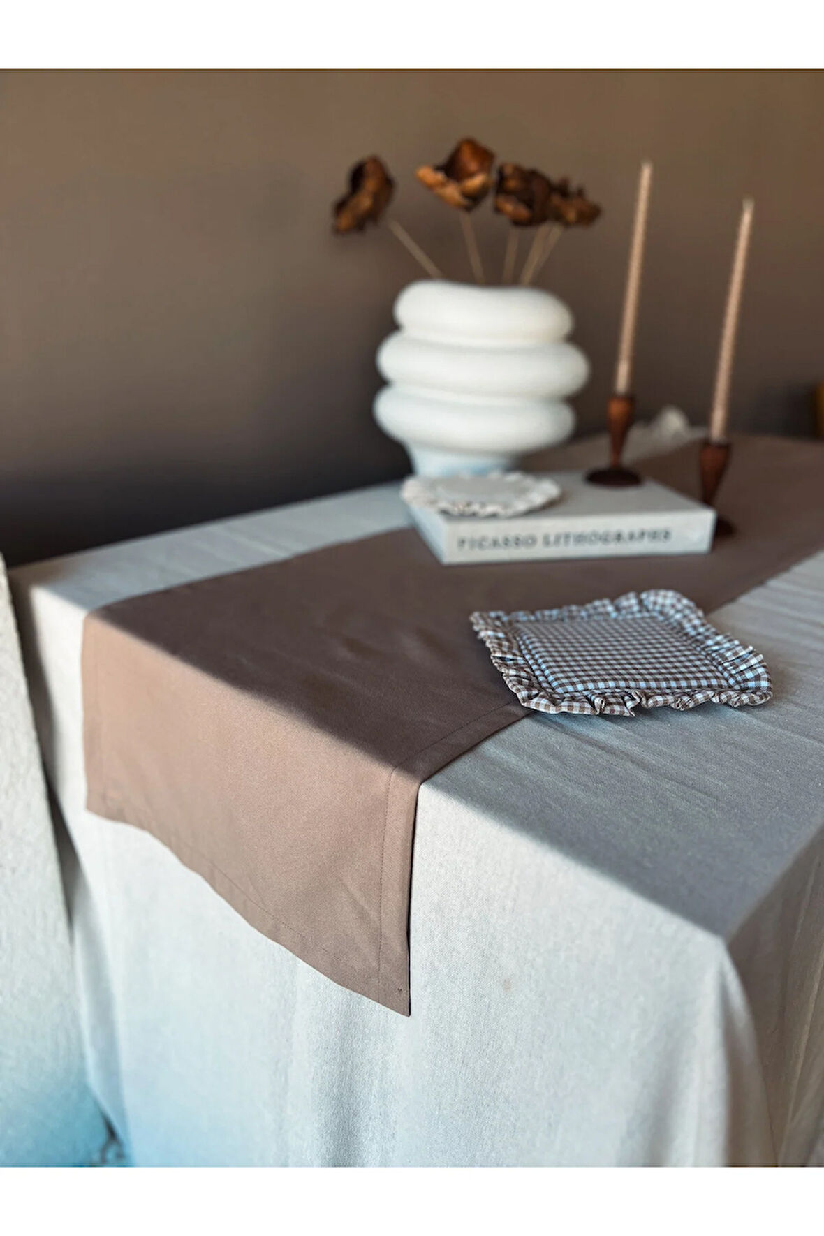 Sienna Keten Runner Kahverengi