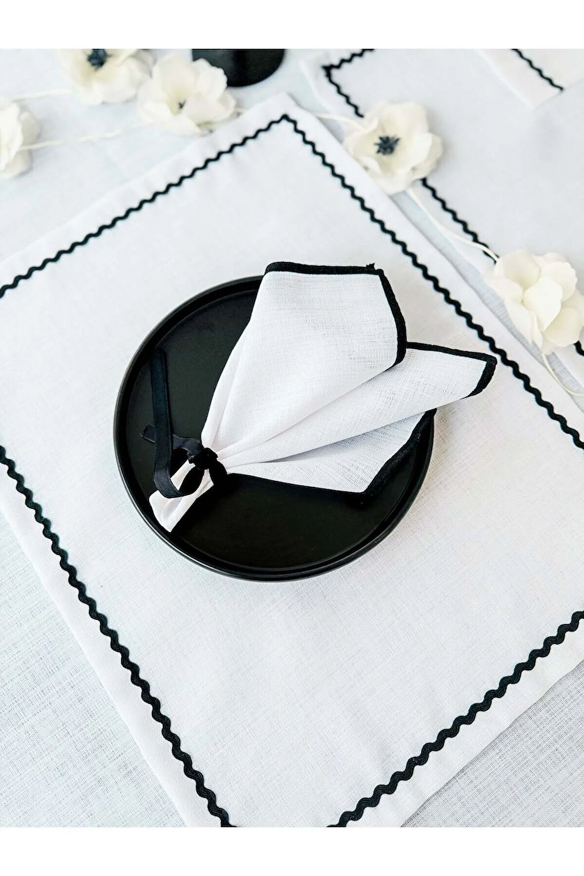 Shine White Dikdörtgen Dantelli Amerikan Servis / Supla 2Lİ