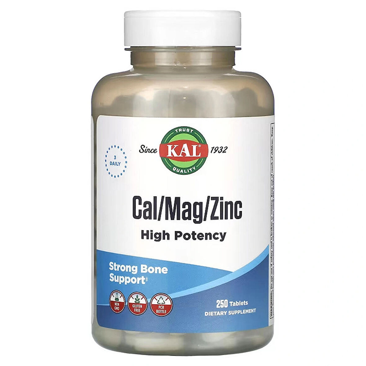 KAL Calcium Magnesium Zinc Çinko High Potency Strong Bone Health 250 Tablet