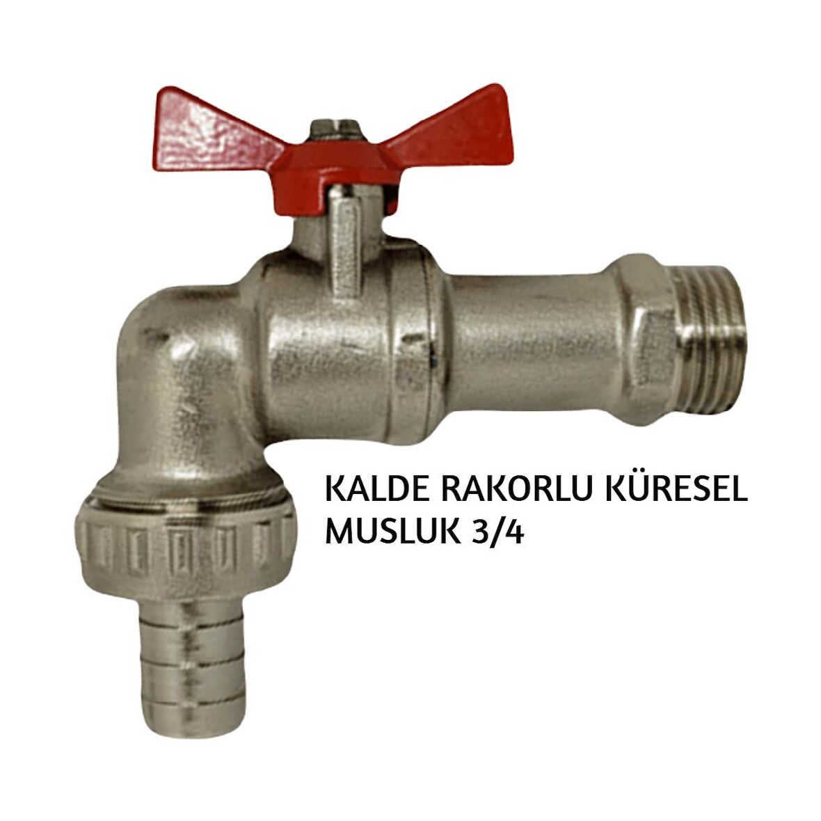 KALDE RAKORLU KÜRESEL MUSLUK 3/4 KELEBEKLİ TİP BAHÇE MUSLUĞU