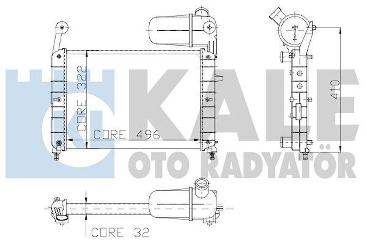 KALE Su Radyatörü Tempra-Tıpo Mek Klimasız 496x322x23 2 Sıra Al Pl Sistem