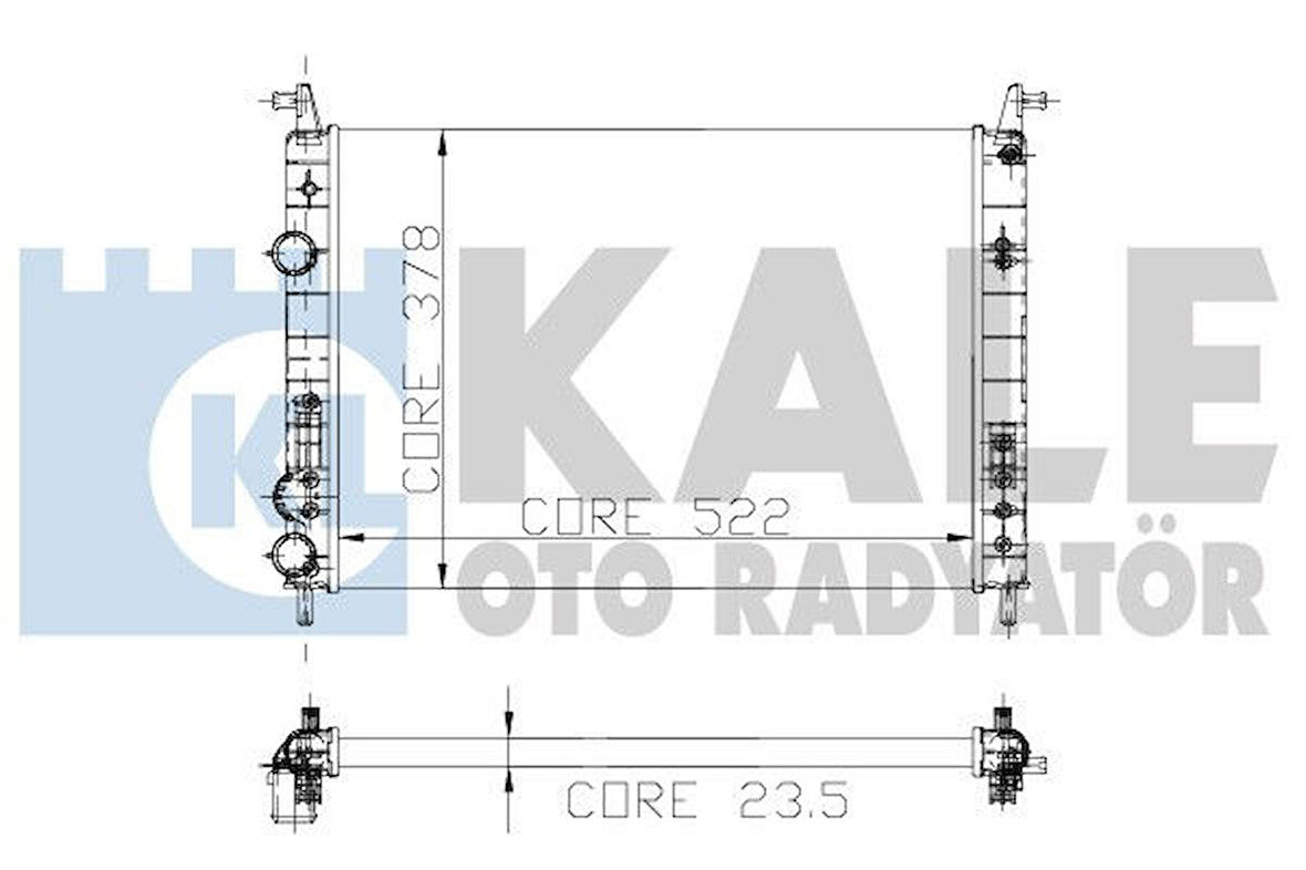 KALE Su Radyatörü Palio 1.2-Albea 1.6 Ac Klimasız Mek 530x379x22 2 Sıra Al Pl Sistem