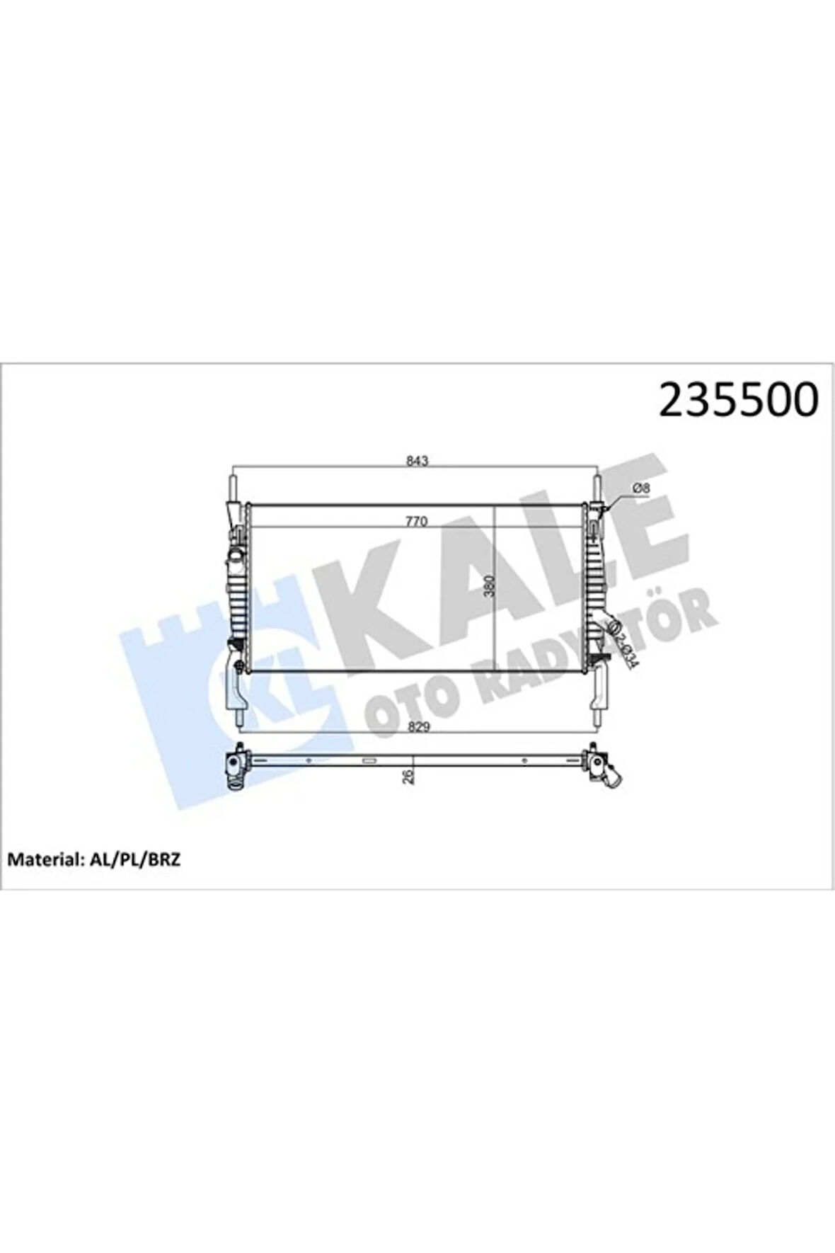 Motor Su Radyatoru Transıt V347 2.2tdcı 2.4tdcı 3.2tdcı 06 Klımalı 6C118005CD-1373156-1383317